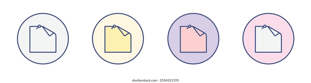 Sticky notes icon Thin line flat illustration