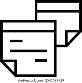 sticky notes icon. Thin linear style design isolated on white background