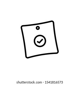 Sticky Notes Icon, Vector Illustration,User Interface Outline