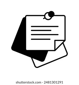 sticky notes icon with white background vector stock illustration