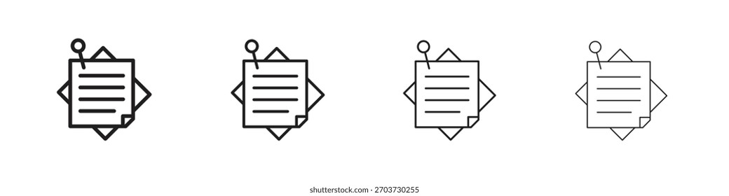 Sticky notes icons. editable stroke icon collection.