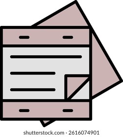 Sticky Notes Line Vector Icon Design