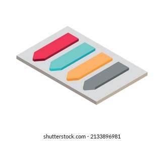 sticky notes for memo icon isometric