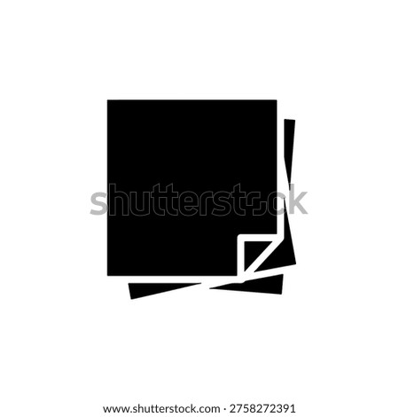 sticky notes memo paper icon with folded corner and stacked layers representing reminder task planning academic homework brainstorming student study school stationery bulletin board and educational note taking in minimal flat black design