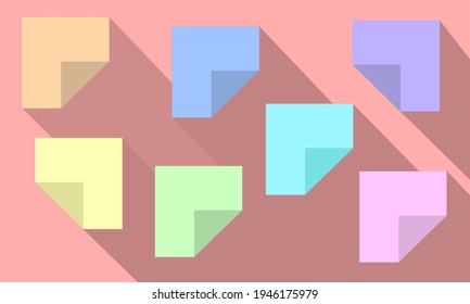 Sticky Notes Modern Colors Abstract Concept Vector