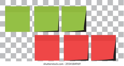 sticky notes and Multicolor post notes with isolated on transparent background. blank Colored sticky, Multicolor post notes collection with curled corners and shadows style. Vector illustration. 333