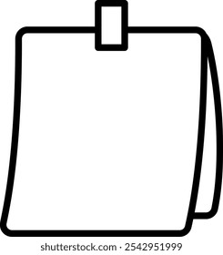 Ícone de linha de material de escritório do Sticky notes