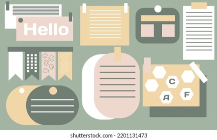 Sticky notes on green background