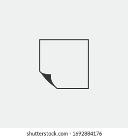 sticky notes vector icon office stationery and studying material icon