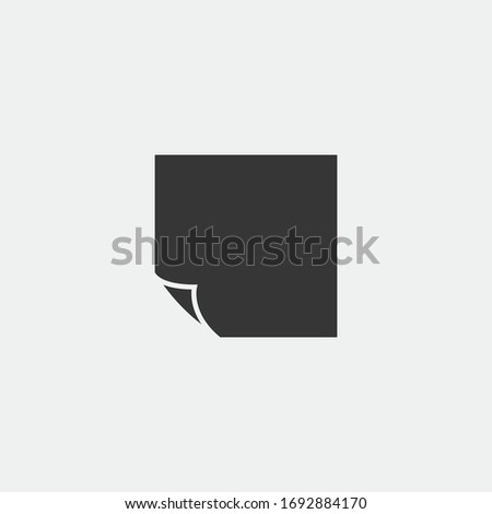 sticky notes vector icon office stationery and studying material icon