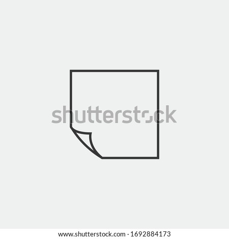 sticky notes vector icon office stationery and studying material icon