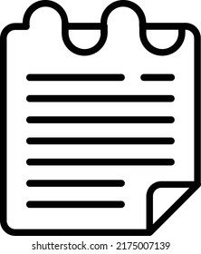 Sticky Notes Vector Line Icon Design