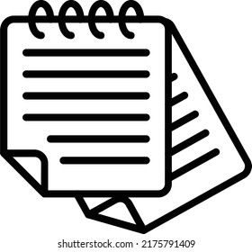 Sticky Notes Vector Line Icon Design