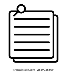 Sticky Notes Vector Line Icon Design