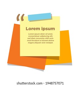 sticky notes vector , notes for qoutes, task markers and reminders