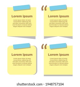 sticky notes vector set , notes for qoutes, task markers and reminders