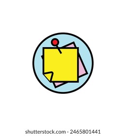 sticky notes vector type icon