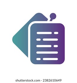 sticky notesflat gradient icon logo for website, application, printing, document, poster design, etc, Suitable for web Design,Logo,App