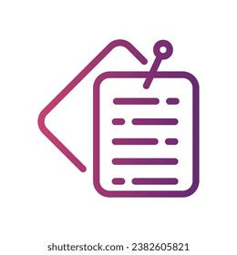 logotipo del icono de gradiente de línea adhesiva para sitio web, aplicación, impresión, documento, diseño de afiches, etc., Adecuado para diseño web, logotipo, aplicación