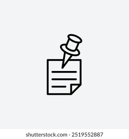 Sticky notesline vector icon. EPS 10