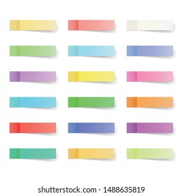 Sticky office notes. Paper multicolored mini reminders isolated on white background. 