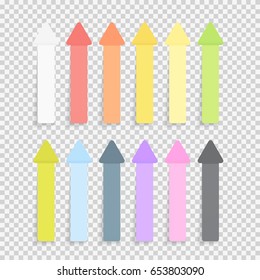 Sticky Office Paper Sheets Notes Pack Collection Set with Shadow Isolated on Transparent Background Vector Illustration EPS10