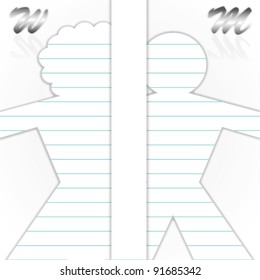 sticky pad by concept man and woman.