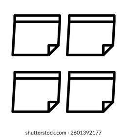 Sticky Pad Vector Line Icon Design