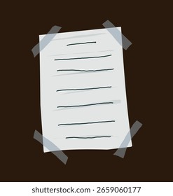 Papel pegajoso con la ilustración de la nota en blanco Vector design.eps