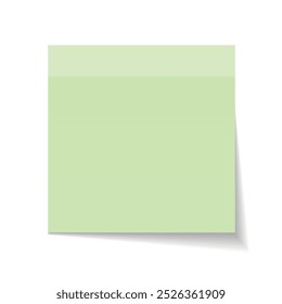 Sticky paper isolated in white background. Green paper design. 