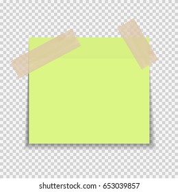 Sticky Paper Note on Transparent Background  Vector Illustration EPS10