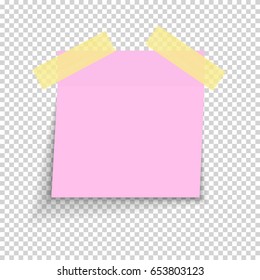 Sticky Paper Note on Transparent Background  Vector Illustration EPS10