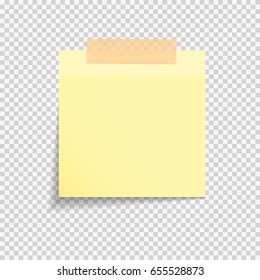 Sticky Paper Note on Transparent Background  Vector Illustration. EPS10