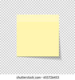 Sticky Paper Note on Transparent Background  Vector Illustration EPS10