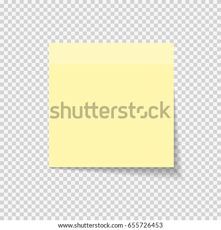 Sticky Paper Note on Transparent Background  Vector Illustration EPS10