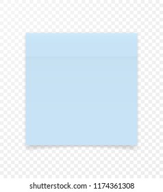 Sticky Paper Note with Shadow Effect. Blank Color Memo Note Stickers for Posting Isolated on Transparent Background. Vector Illustration.