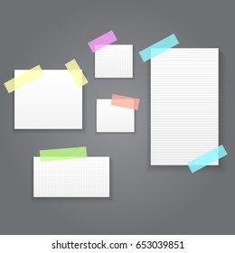 Sticky Paper Notes Pack Collection Set  Vector Illustration EPS10