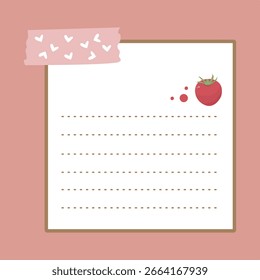 Planejador de notas de papel adesivo. Ilustração realista de vetor. Coleção de notas adesivas com cantos e sombras enroladas. Notas pegajosas com um tema de tomate.