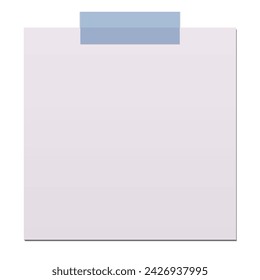 Papel pegajoso con cinta adhesiva, nota pegajosa blanca