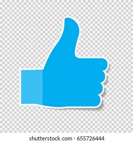 Sticky Paper Thumbs Up Sign Note on Transparent Background  Vector Illustration EPS10