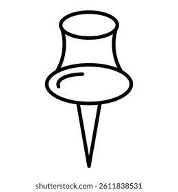 sticky pin icon Simple outline vector logo