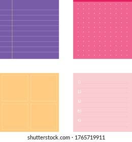 Sticky post note collection. Post note for work memo, Office paper sticker collection.