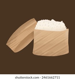 Sticky Rice Box Thailand Vector Illustration