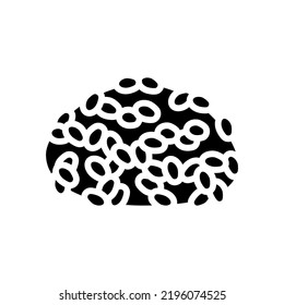 vector de icono del glifo de arroz pegajoso. signo de arroz pegajoso. ilustración de símbolo aislado