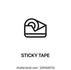 sticky tape icon vector. Linear style sign for mobile concept and web design. sticky tape symbol illustration. Pixel vector graphics - Vector.