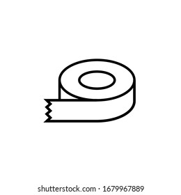 Sticky Tape Line Vector Icon. Dispenser Drawing Flat Scotch Label Adhesive Tape Roll.