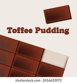 Toffee pegajoso Pudding imagen vectorial dibujada a mano sin IA