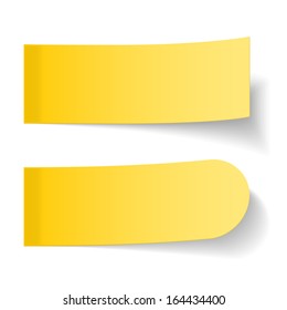 Sticky yellow papers on white background, vector eps10 illustration