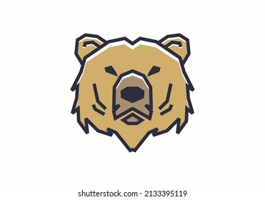 Stiff art style of bear head design