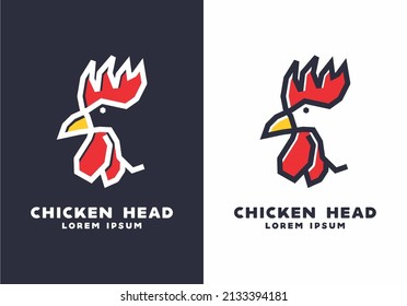 Stiff art style of chicken head design